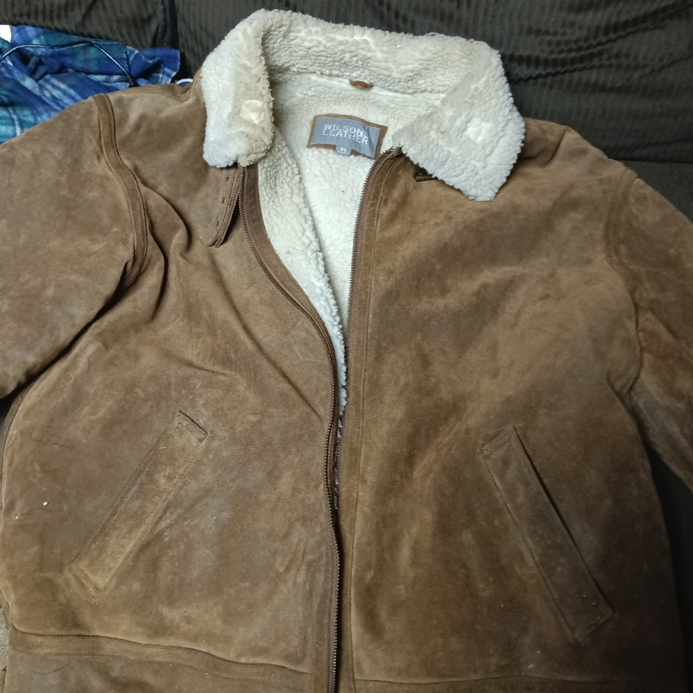Vintage Wilson's leather suede Sherpa lined coat